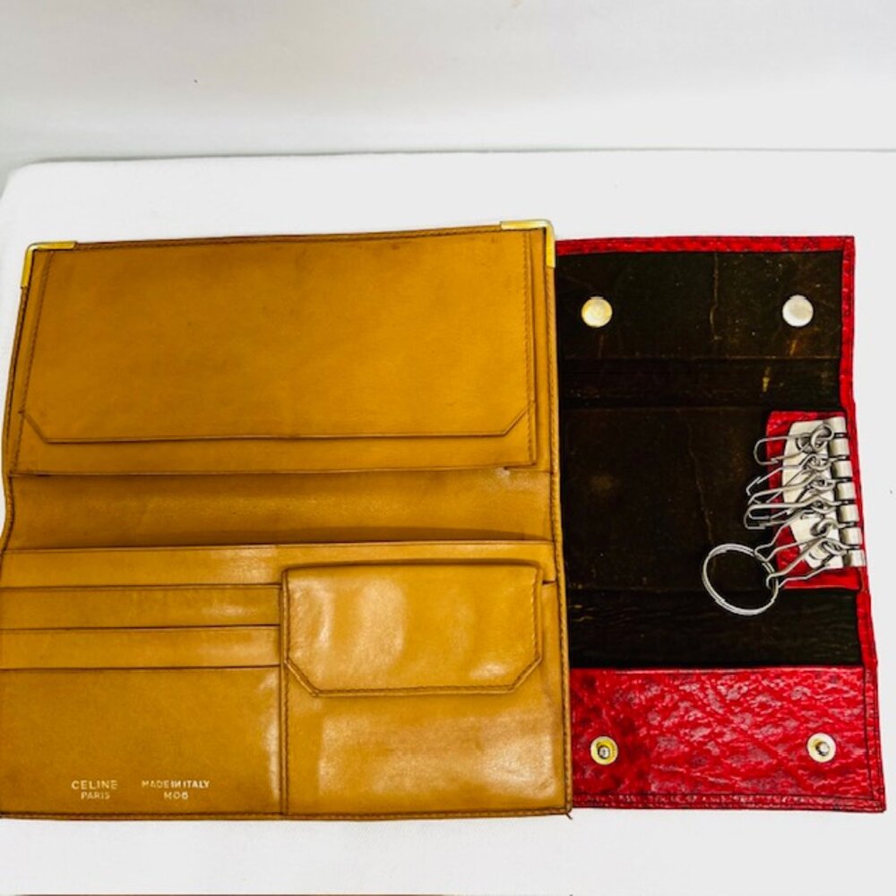 Authentic CELINE M06 Macadam Wallet PVC/leather & Key holder Red leather ( 94) - Picture 5 of 10
